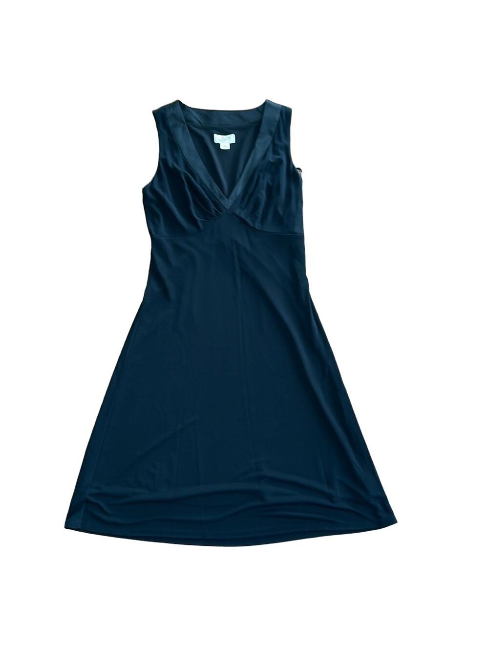 LOFT: Black V-Neck Midi Dress: Size 4
